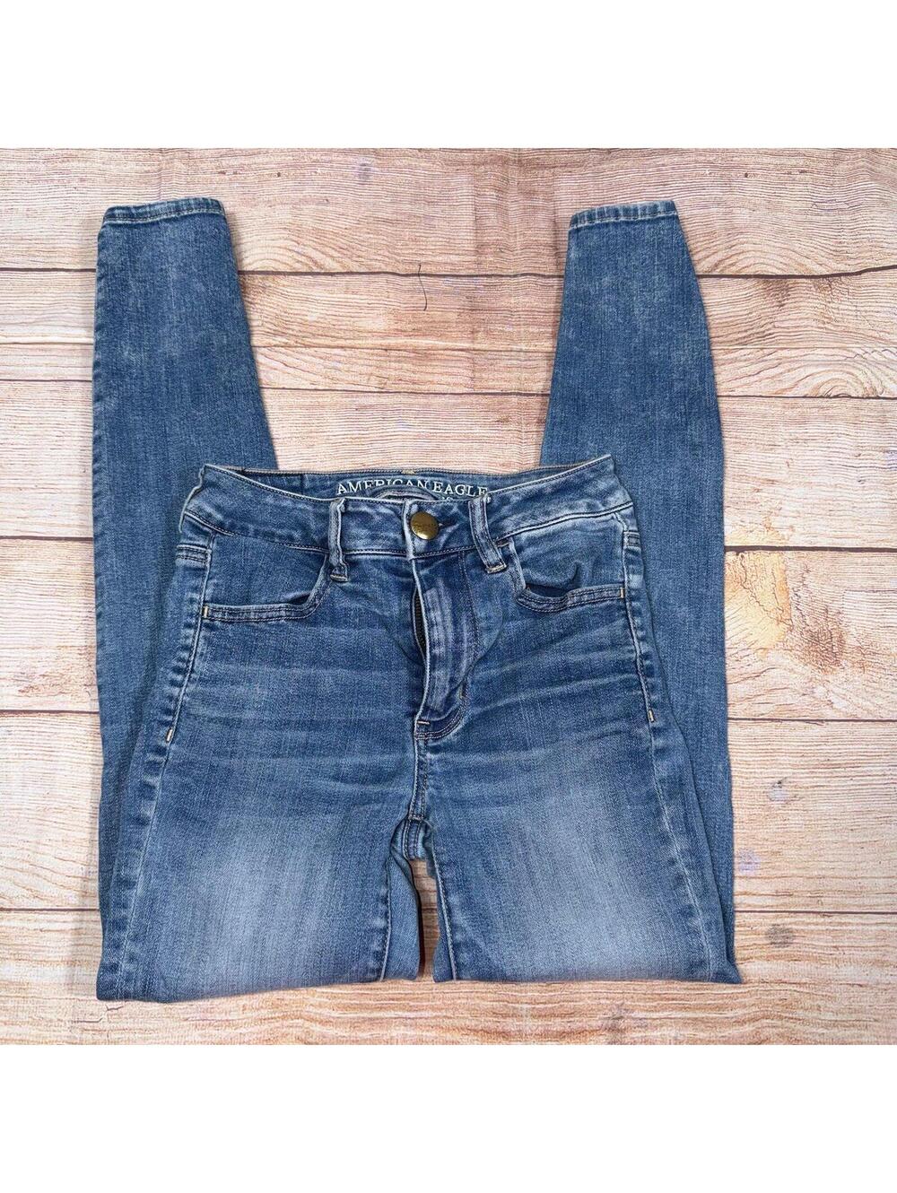 American Eagle Women’s Hi-Rise Jegging Jeans Size 00 Short Medium Wash Stretch